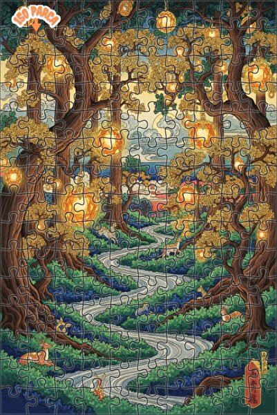 Teona Ahşap ألغاز خشبية مؤطرة بطبقتين بمظهر لوحة زيتية لمناظر الغابات الغامضة...