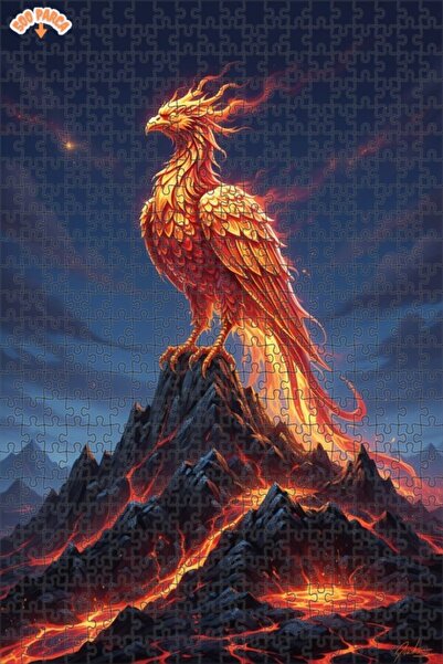 Teona Ahşap لغز خشبي بإطار مزدوج الطبقات بمظهر لوحة زيتية لطائر العنقاء المتو...