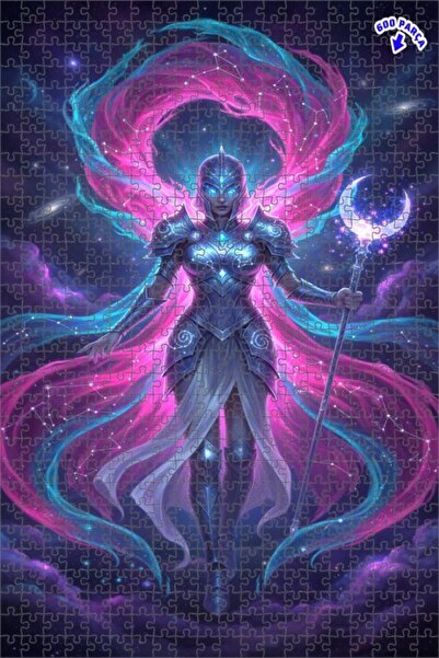 Teona Ahşap لغز خشبي بمظهر لوحة زيتية لامرأة محاربة فضائية 600 قطعة 50×35