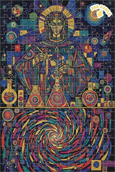 Teona Ahşap لغز خشبي مؤطر بطبقتين بنمط المرأة العلومية السحرية 200 قطعة 25x35