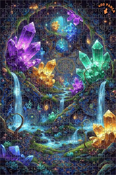 Teona Ahşap ألغاز خشبية مؤطرة بطبقتين بمظهر لوحة زيتية لشلالات كريستالية سحري...