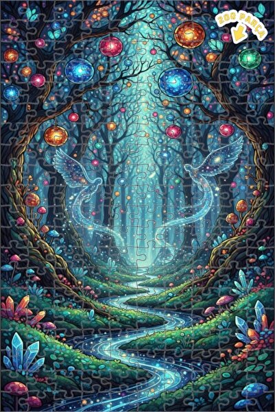 Teona Ahşap لغز فني على شكل طيور الغابة السحرية بمظهر لوحة زيتية 200 قطعة 25x35