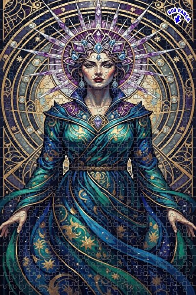 Teona Ahşap لغز خشبي مؤطر بطبقتين بمظهر لوحة مائية لملكة غامضة 600 قطعة 50×35