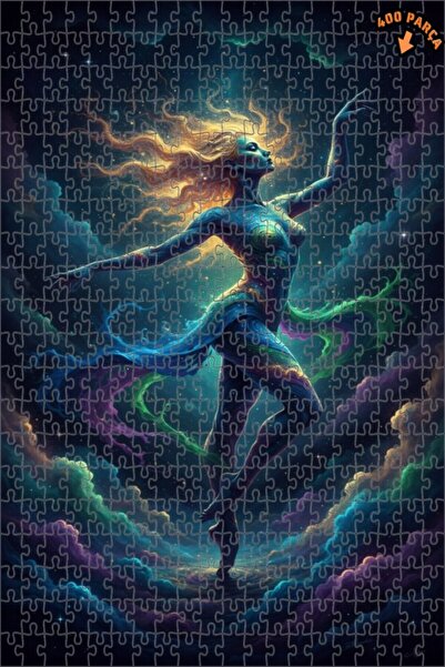 Teona Ahşap لغز خشبي بتصميم راقص فضائي بمظهر لوحة زيتية، لغز خشبي بإطار مزدوج...