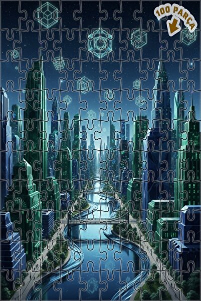 Teona Ahşap لغز خشبي بإطار مزدوج الطبقات بتصميم فني رقمي مستقبلي لمناظر المدي...