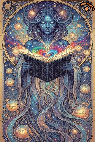 Teona Ahşap كتاب الحكمة الكونية، لغز خشبي بتصميم آرت نوفو بمظهر لوحة زيتية، 4...