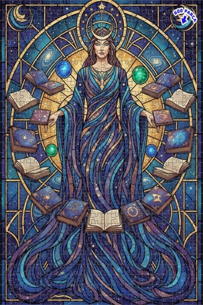 Teona Ahşap لغز خشبي مؤطر بطبقتين بتصميم فني فسيفسائي يصور المرأة الحكيمة في ...