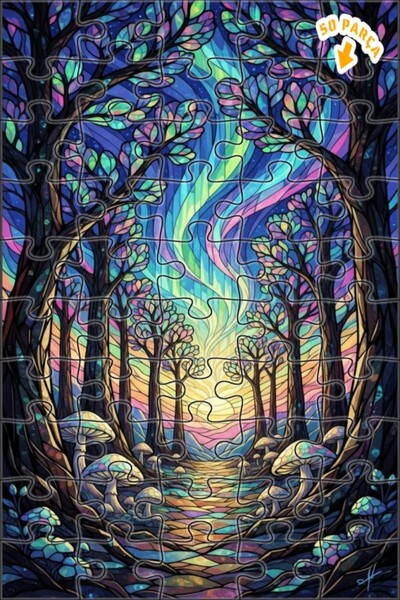 Teona Ahşap لغز خشبي ملون بإطار مزدوج الطبقات بتصميم فن الفسيفساء الساحر للغا...