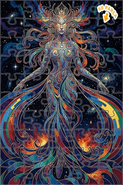 Teona Ahşap لغز خشبي بإطار مزدوج الطبقات مع شخصية فنان الطاقة الكونية القديمة...