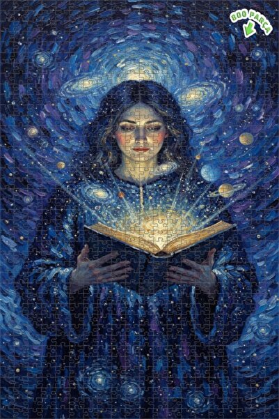 Teona Ahşap لغز خشبي بمظهر لوحة زيتية يصور ضوء الحكمة الكونية، 800 قطعة، 70×5...