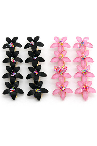 MakeWell Agrafe de păr Rengarek cu flori de lotus și design floral cu piatră ...