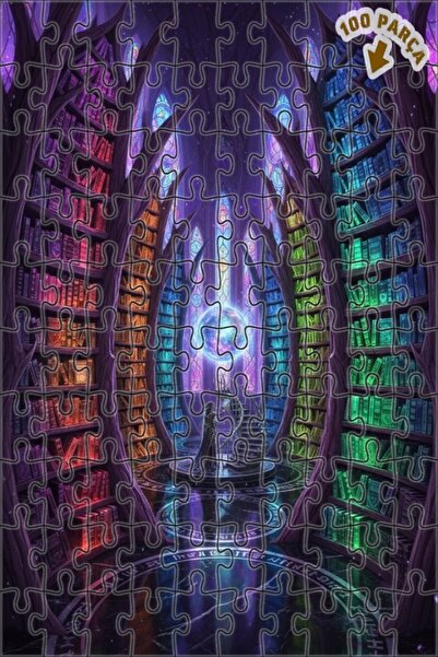 Teona Ahşap لغز فني على شكل كرة كريستالية سحرية من مكتبة غامضة 100 قطعة 25x25