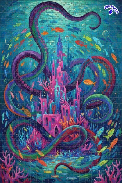 Teona Ahşap لغز خشبي بإطار مزدوج الطبقات من ديف كراكن ماسال، 600 قطعة، 50×35