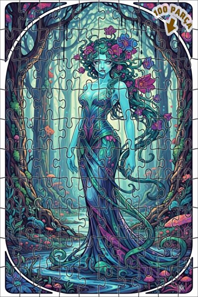 Teona Ahşap لغز خشبي بإطار مزدوج الطبقات من فن جنية الغابة 100 قطعة 25x25