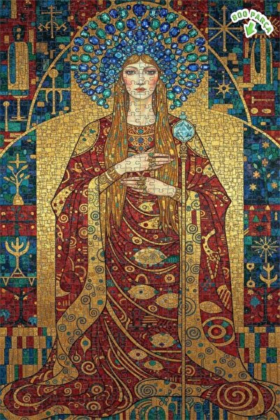 Teona Ahşap لغز خشبي بإطار مزدوج الطبقات على طراز الملكة غوستاف كليمت ذهبي لا...