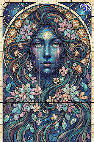 Teona Ahşap لغز خشبي بإطار مزدوج الطبقات منقوش للنساء من جالاكتيك 600 قطعة 50×35