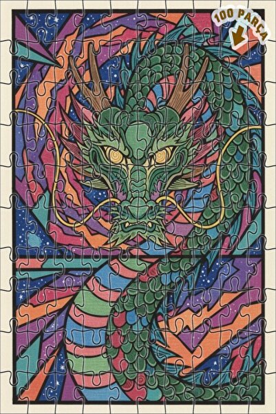 Teona Ahşap لغز خشبي بإطار مزدوج الطبقات من ديزاين دراغون آرت 100 قطعة 25x25