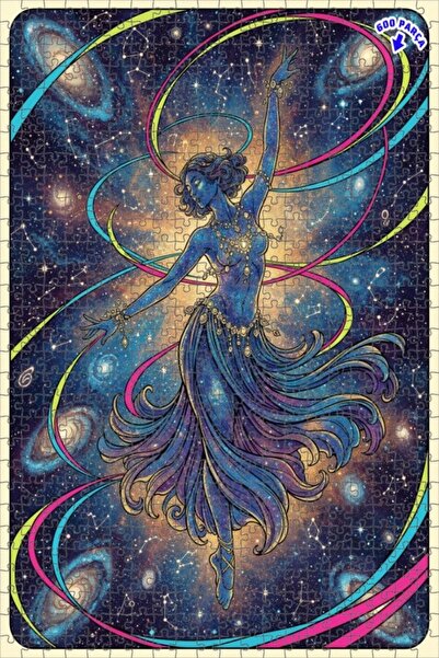 Teona Ahşap Galaxy Dancer Double Layer Framed Wooden Puzzle 600 Pieces 50X35