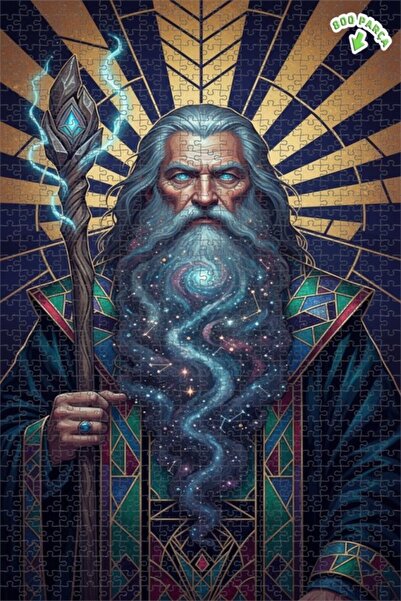 Teona Ahşap لغز خشبي بإطار مزدوج الطبقات بمظهر زيت اللوحة الفنية لساحر اللحية...