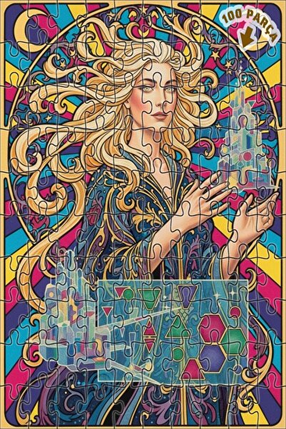 Teona Ahşap لغز خشبي مؤطر بطبقتين بمظهر لوحة زيتية لمرأة مهندسة معمارية في ال...