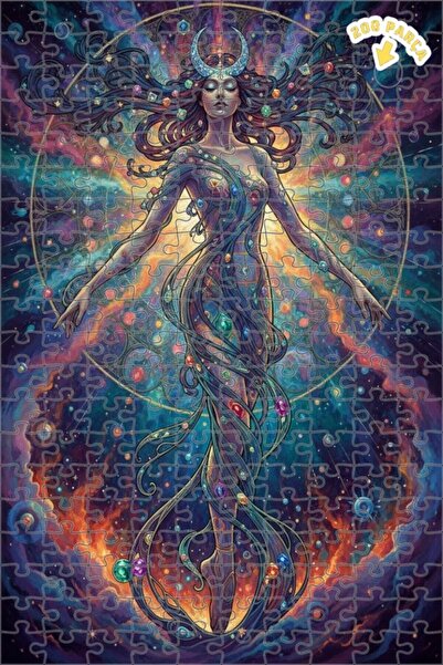 Teona Ahşap لغز خشبي مؤطر بطبقتين بمظهر لوحة زيتية لامرأة الكون 200 قطعة 25×35