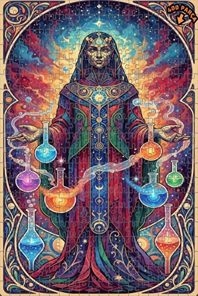 Teona Ahşap لوحة فنية سحرية بتصميم الكيميائي، لغز خشبي بإطار ذو طابقين بمظهر ...