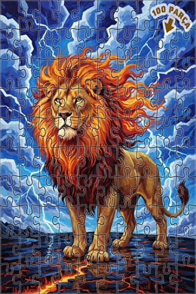 Teona Ahşap لغز خشبي بإطار مزدوج الطبقات بمظهر لوحة زيتية لأسد يزأر، 100 قطعة...