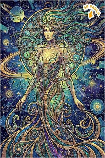 Teona Ahşap لغز خشبي بإطار مزدوج الطبقات مستوحى من روح المرأة في الكون 50 قطع...