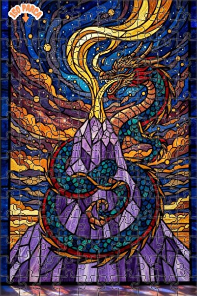 Teona Ahşap لغز خشبي بإطار مزدوج الطبقات بتصميم صدى التنين على جبل قوس قزح 15...