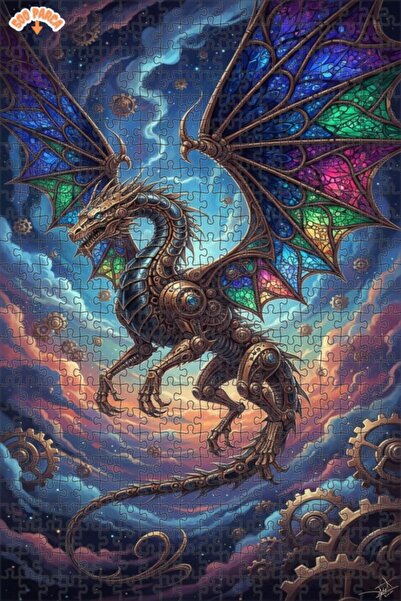 Teona Ahşap فن التنين الميكانيكي 500 قطعة 50x30