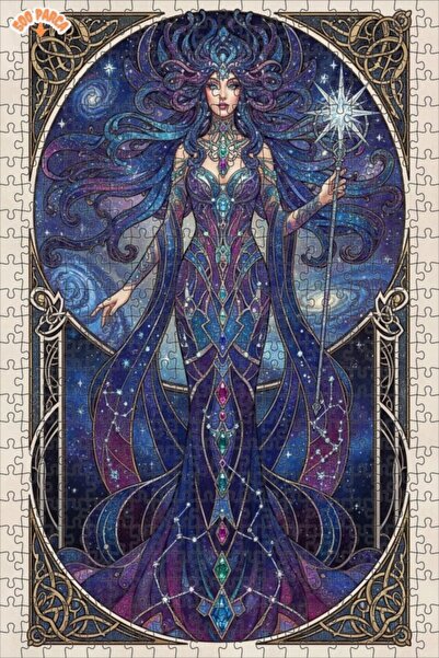 Teona Ahşap لوحة فنية بتصميم الملكة الكونية بمظهر الزيت الملون، لغز خشبي بإطا...