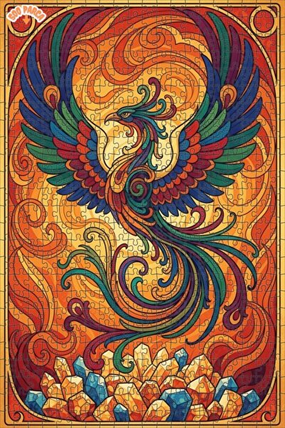 Teona Ahşap لغز خشبي مؤطر بطبقتين من فن العنقاء السحرية 500 قطعة 50x30