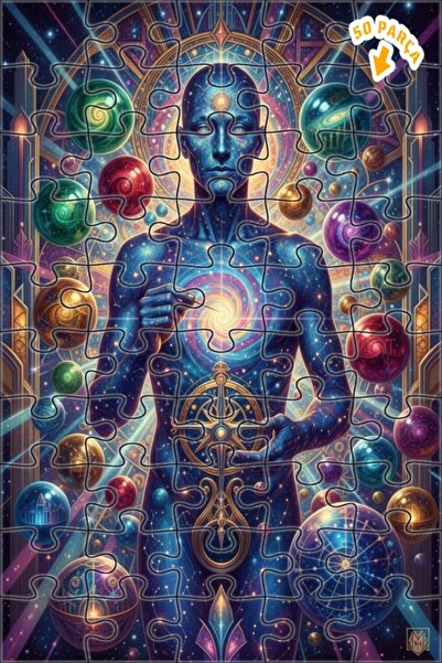 Teona Ahşap لغز خشبي مؤطر بطبقتين بتصميم فلكي إبداعي للكون 50 قطعة 15x25