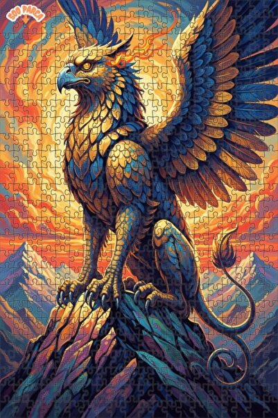 Teona Ahşap لغز فني بمظهر لوحة زيتية لطائر الغريفين الغامض 500 قطعة 50×30