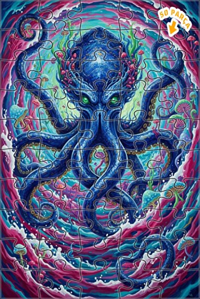 Teona Ahşap لغز خشبي بإطار مزدوج الطبقات بمظهر لوحة زيتية لوحش البحر السحري 5...