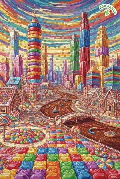 Teona Ahşap لغز خشبي بمظهر لوحة زيتية من سلسلة حكايات مدينة السكر 800 قطعة 70x50