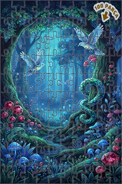 Teona Ahşap ألغاز خشبية ملونة على شكل طيور الغابة الغامضة مع إطار على شكل ثعب...