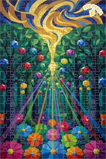 Teona Ahşap حديقة الغابة الملونة 200 قطعة 25x35