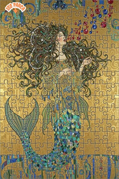 Teona Ahşap لغز خشبي مؤطر بطبقتين بتصميم لوحة زيتية لموسيقى حورية البحر 150 ق...