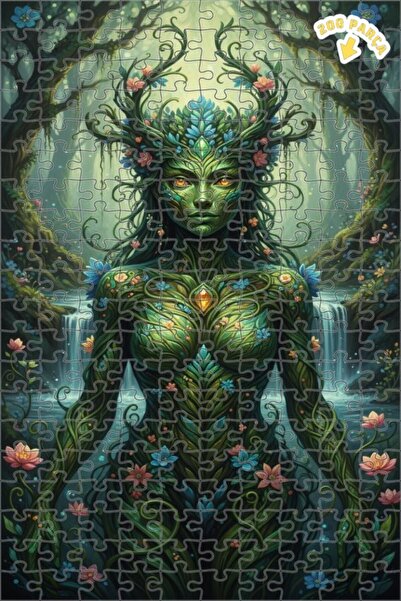 Teona Ahşap لغز خشبي بإطار مزدوج الطبقات بمظهر لوحة زيتية لملكة الغابة الخضرا...