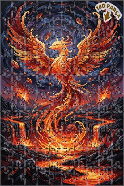 Teona Ahşap لغز خشبي مؤطر بطبقتين بمظهر لوحة زيتية لطائر الفينيق السحري 100 ق...