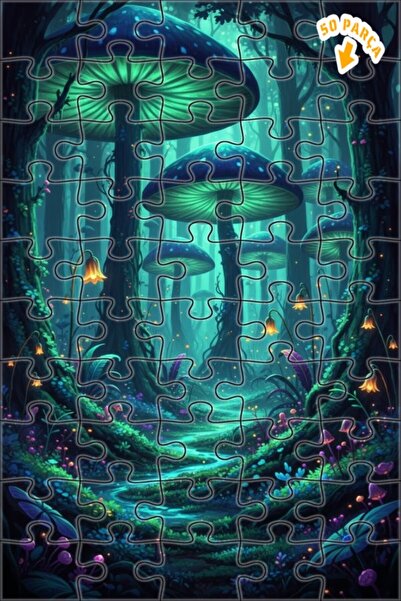 Teona Ahşap لغز خشبي مؤطر بطبقتين بتصميم فني يشبه الزيت الزيتي لفطر الغابة ال...