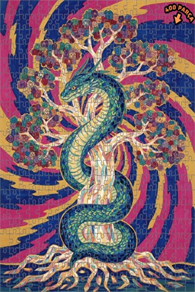 Teona Ahşap لغز خشبي مؤطر بطبقتين من فن الشجرة التنينية 400 قطعة 35×35