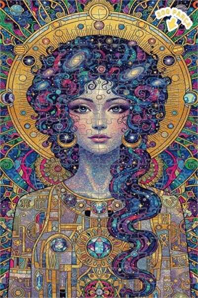 Teona Ahşap لغز خشبي بإطار مزدوج الطبقات من جالاكسي هير وومين كوزميك آرت 200 ...