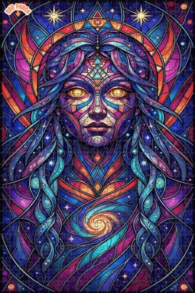 Teona Ahşap لغز خشبي بإطار مزدوج الطبقات بمظهر لوحة زيتية للمرأة من جالاكتيك ...