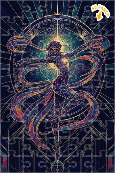 Teona Ahşap لغز خشبي رائع بإطار على طراز آرت ديكو 50 قطعة 15×25