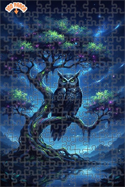 Teona Ahşap لغز خشبي مؤطر بطبقتين على شكل بومة حكيمة من الغابة الغامضة 150 قط...