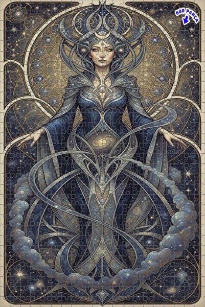 Teona Ahşap لغز خشبي بإطار مزدوج الطبقات من كوزميك كراول كيو، 600 قطعة، 50×35