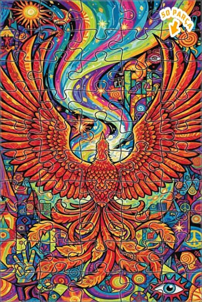 Teona Ahşap لوحة زيتية سحرية على شكل طائر الفينيق تبدو كالفن الحديث، لغز خشبي...