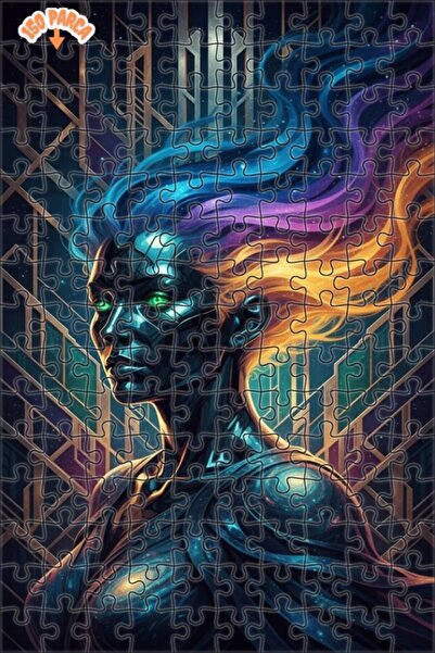 Teona Ahşap لغز خشبي بتصميم الملكة الفلكية على طراز الآرت ديكو بمظهر الألوان ...